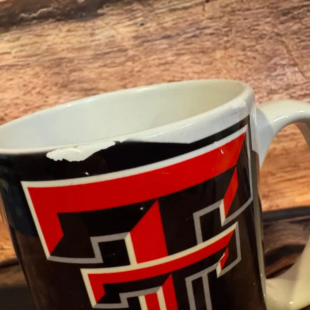 Texas Tech University Mug Black Red White 15oz Ceramic Licensed Collegiate